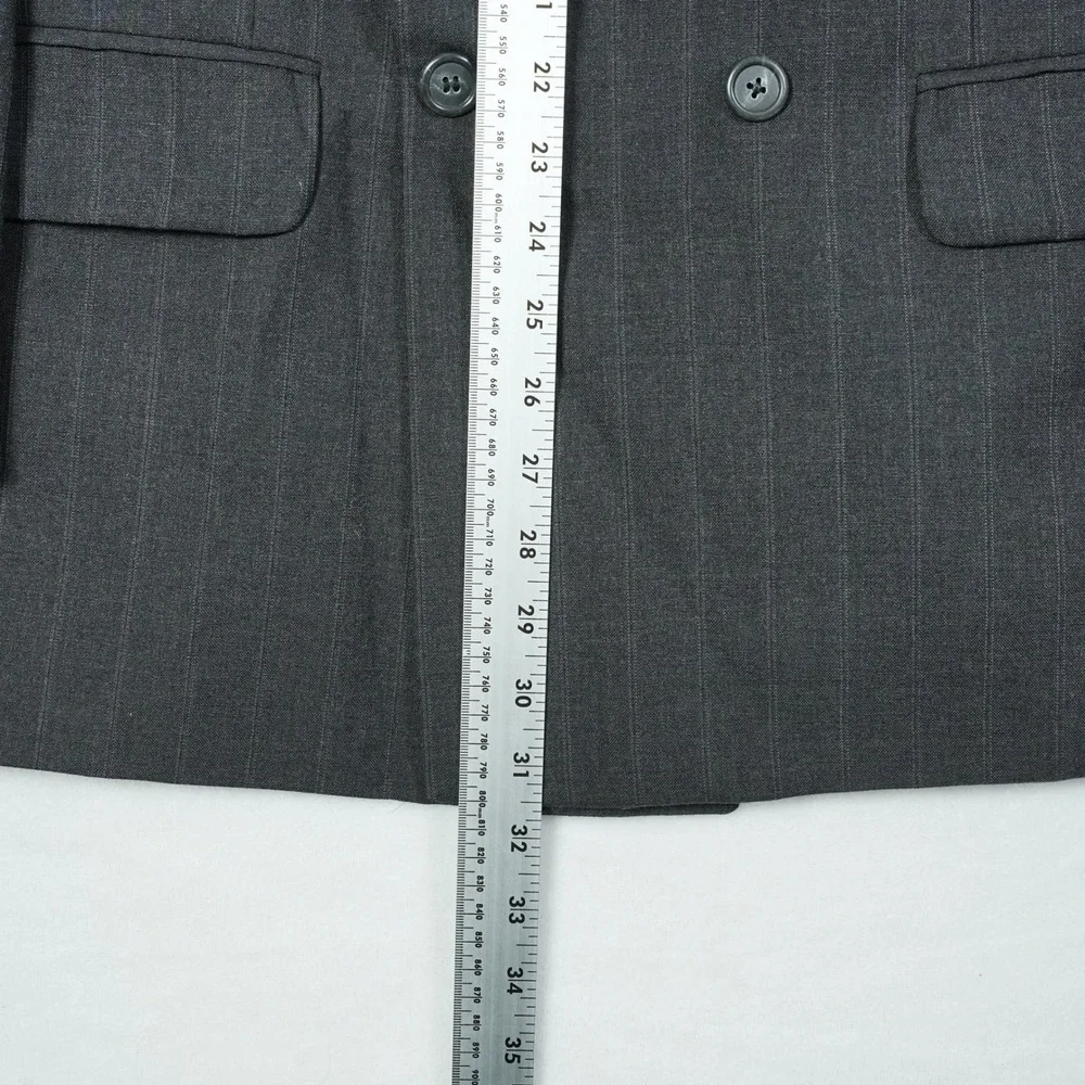 Vtg Burberrys Mens Charcoal Pinstripe Double Breasted Wool Suit Saks 5th 33x30
